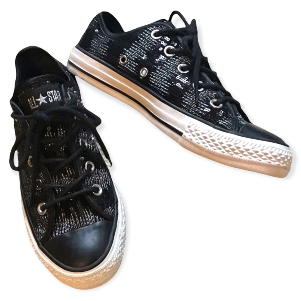 Converse All Star Sequined Metallic Thread Sneaker